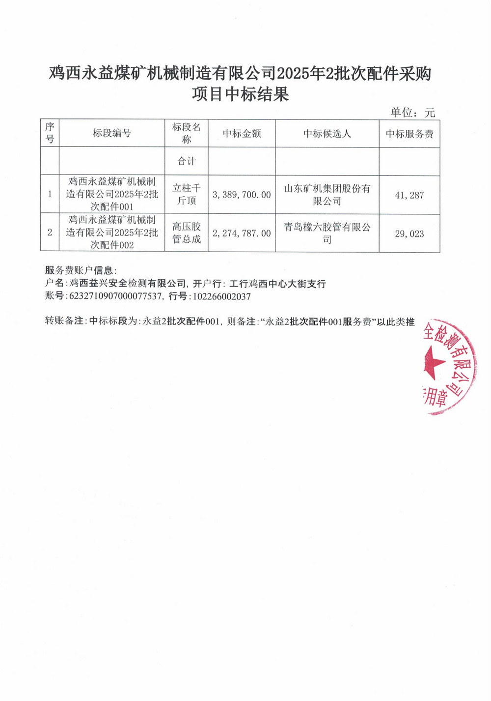 鸡西永益煤矿机械制造有限公司2025年2批次配件采购项目中标公示_01.jpg